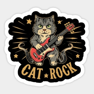 Cat rock Music Sticker